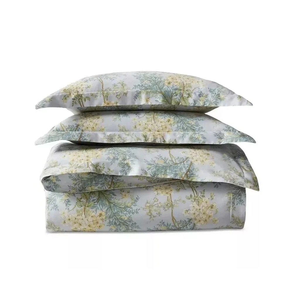 LAUREN RALPH LAUREN Sadie Floral 3-Pc. Comforter Set King $385 Cotton Blue READ